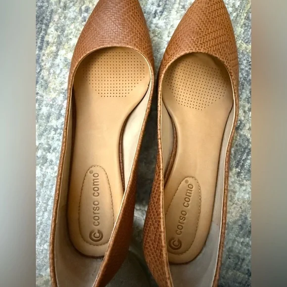 Corso Como leather camel Women's Pumps with block heel - Picture 8 of 9